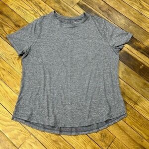 Members Mark Ladies Active‎ Short Sleeve Tee Heather Grey Size L Athletic Top
